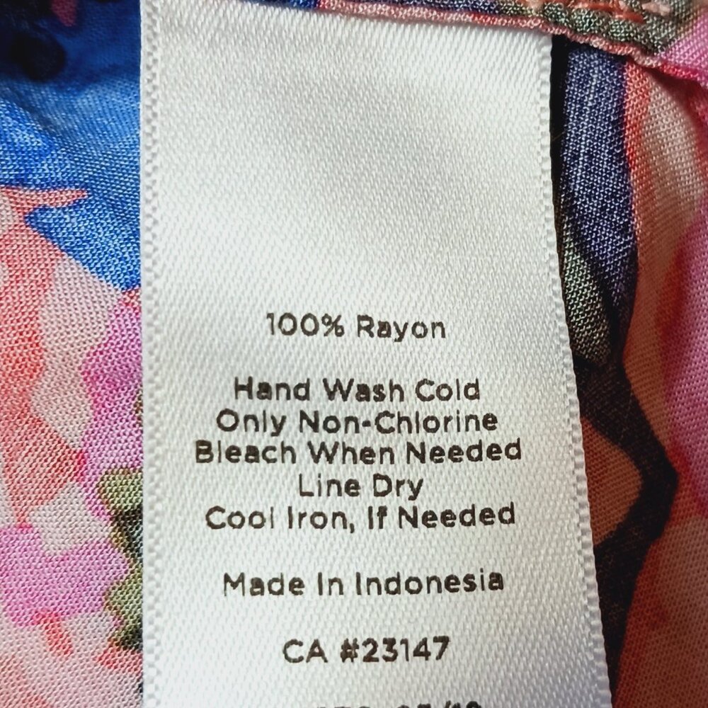 Talbots, Size X Top, Beautiful Multi-Color Print, Tie, Stretch Neck, 3/4 Sleeve - Picture 12 of 12